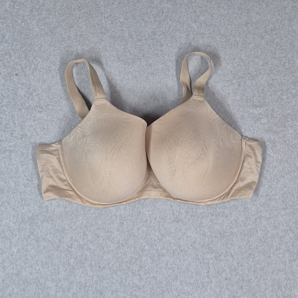Wacoal Women Bra 40DDD Beige Floral T Shirt Underwired Strap Adjustable